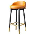 Tezgah Yüksekliği Arkalıklı Bar Taburesi - 65 cm/75 cm Ayarlanabilir PU Sandalye, Şık Siyah ve Altın Ayaklar, Mutfak, Oturma Odası ve Ev Barı için Mükemmel
