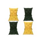 TEZKOTEKSTİL 4lü Kombin Arkalıklı Pofidik Kare Sandalye Minderi 40 X 85 Cm Sarı-haki