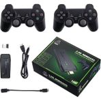 TezMax 2.4ghz Kablosuz Çift Kol Retro Oyunlar 4K Full Hd Tv Game Stick 20000 Oyun Konsolu Atari - Siyah
