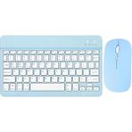 TezMax Apple iPad Air 2- iPad 6 9.7" Uyumlu Kablosuz Bluetooth Şarjlı Türkçe Q Klavye Mouse Seti - Mavi