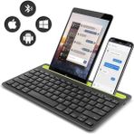 TezMax Casper Via S10 10.1" Uyumlu Kablosuz Bluetooth Şarj Edilebilir Tablet Telefon Standlı Klavye - Yeşil