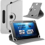 TezMax Chuwi HI10 x Tablet 10.1" Dönerli Standlı Deri Tablet Kılıfı - Ekran Koruyucu - Beyaz