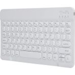 TezMax Chuwi HI10 x Tablet 10.1" Uyumlu Kablosuz Bluetooth Şarj Edilebilir Yuvarlak Tuşlu Klavye - Beyaz