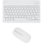 TezMax Huawei Matepad Air 11.5" Uyumlu Kablosuz Bluetooth Şarj Edilebilir Klavye Mouse Seti - Beyaz