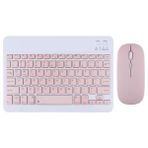 TezMax Huawei Matepad Air 11.5" Uyumlu Kablosuz Bluetooth Şarj Edilebilir Mini Q Klavye Mouse Seti - Pembe