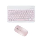TezMax I?pad Air 5. Nesil 10.9" Uyumlu Kablosuz Bluetooth Şarj Edilebilir Klavye Mouse Seti - Pembe