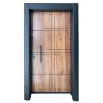 Tezwood 11532 Statik Boyalı Ahşap Desenli Düz Model Çelik Kapı, Daire Kapısı, Villa Kapısı