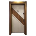 Tezwood 2578 Eskitme Kasalı İki Renk Düz Model Daire Kapısı, Çelik Kapı, Villa Kapısı