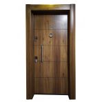 Tezwood 3653 Ahşap Kaplama Düz Model Çelik Kapı, Daire Kapısı, Villa Kapısı Sol Açılım