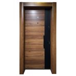 Tezwood Ahşap Kapı Sanayi 3553 Çelik Daire Kapısı Ahşap Kaplama Rustik Model