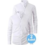 Tezzgelsin 2'li Hakim Yaka Slim Fit Nefes Alan Kolay Ütülenen Dört Mevsim Erkek Gömlek - 2XL - Beyaz - Beyaz