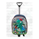 Tezzgelsin 503400923 Anaokulu Kreş Dinozor Dino Karakter Çekçekli Tekerli 5D Kabartma Baskı Okul Çantası Sırt Çantası