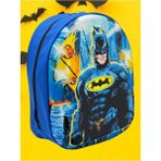 Tezzgelsin Anaokulu Çocuk Sırt Çantası Yarasa Adam Batman Baskı 3-6 Yaş 5d Kabartmalı Eva Kumaş Okul Çantası - Mavi