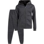 Tezzgelsin Çocuk Unisex Kapüşonlu Fermuarlı Sweatshirt ve Jogger Eşofman Altı 2'li Takım - 8 Yaş - Füme