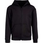 Tezzgelsin Çocuk Unisex Pamuklu Kapüşonlu Fermuarlı Sweatshirt - Siyah - 10 Yaş