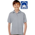 Tezzgelsin Erkek Çocuk %100 Pamuklu Polo Yaka T-Shirt Günlük ve Okul Uniforma Okul T-Shirt - Gri - 14 - 15 Yaş