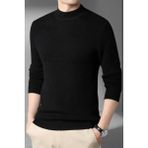 Tezzgelsin Erkek Tüylenmeyen Yarım Boğazlı Triko Kazak Yarım Balıkçı Triko Kazak - 2XL - Siyah