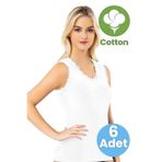 Tezzgelsin Kadın 6'lı Dantel Detaylı Geniş Askılı Kaşkorse Atlet