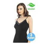 Tezzgelsin Kadın 6'lı İp Askılı Saten Kumaş Yaka Modal Atlet