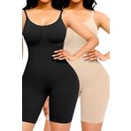 Tezzgelsin Kadın Dikişsiz İnce Askılı Toparlayıcı Tam Boy Korse 2'Li Set