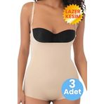 Tezzgelsin Kadın Lazer Kesim İnceltici Ve Toparlayıcı Göğüs Altı Askılı Body Korse 3'Lü Set