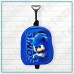 Tezzgelsin Kirpi Sonic 3D Baskılı Anaokulu Kreş Çekçekli Tekerli 2-6 Yaş Sırt Çantası ve Okul Çantası - Mavi