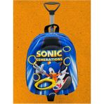 Tezzgelsin Kirpi Sonic 3D Baskılı Çekçekli Anaokulu Kreş 2 6 Yaş Sırt Çantası ve Okul Çantası - Mavi