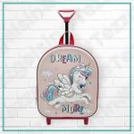 Tezzgelsin Unicorn Dream More Anaokulu Kreş Çekçekli 2-6 Yaş 5d Baskılı Pony At Sırt ve Okul Çantası - 33*27*11 cm - Renkli