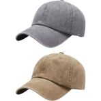 Tezzgelsin Unisex %100 Pamuklu Eskitme 2'li Kep Şapka - Standart - Gri - Camel