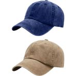 Tezzgelsin Unisex %100 Pamuklu Eskitme 2'li Kep Şapka - Standart - Lacivert