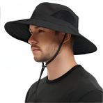Tezzgelsin Unisex Geniş Kenarlı Fileli Katlanabilir Plaj Şapkası - Siyah - Standart