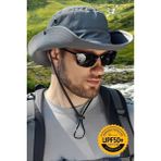 Tezzgelsin Unisex Uv Korumalı Geniş Kenarlı Katlanabilir Safari Outdoor Boonie Yürüyüş ve Plaj Şapkası - Standart - Gri