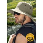 Tezzgelsin Uv Korumalı Geniş Kenarlı Katlanabilir Safari Outdoor Boonie Yürüyüş ve Plaj Şapkası - Standart - Koyu Bej