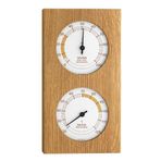 TFA Dostmann analog sauna termo-higrometre, meşe çerçeveli, sıcaklık, nem, ısıya dayanıklı, U 130 x G 40 x Y 242 mm