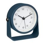 TFA Dostmann Analog Tasarımlı Çalar Saat, 60.1042.06, Tıkırtısız, Arka Aydınlatmalı, Işıklı Komodin Çalar Saati, Metal/Cam, Masa Saati, Modern Tasarım, Mavi