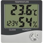 TFA Dostmann Dijital Termometre, Nem Ölçer, Masa Saati (Alarm ve Tarih İçerir) Thermo-Higrometre (Alman Markası)30.5058.02