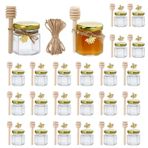 TFixol 1,5 oz Altıgen Cam Bal Kavanozları, Kapaklı 24 Paket Altıgen Cam Kavanoz (Altın), Ahşap Bal Çubukları, Arı Kolye Uçları, Bal İçin Jüt T, Düğün leri, Reçeller. Arı Kolye Uçlu Küçük Bal Beyaz