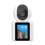 TFixol 2.8 inç Ekranlı Video Kamera 360° Hareket Algılamalı İç Mekan Güvenli Kamera/Yaşlılar/Evcil Hayvanlar İçin Beyaz