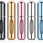 TFixol 5 Paket Doldurulabilir Parfüm Atomizer Şişesi, Taşınabilir Parfüm Boş Sprey Şişesi, Çok Renkli Seya Parfüm Dispenseri, Dolum Koku Pompası Kutusu Seya için Giden Çanta Parfüm Şişesi Mavi M
