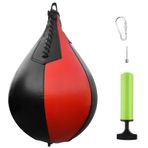 TFixol Boks Topu PU MMA Muay Thai Eğitim Vuruş Çantası Seti Şişirme Pompalı Boks Yumruk Topu Siyah ve kırmızı