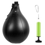 TFixol Boks Topu PU MMA Muay Thai Eğitim Vuruş Çantası Seti Şişirme Pompalı Boks Yumruk Topu Siyah