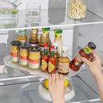 TFixol Buzdolabı için Lazy Susan Döner Tabla Düzenleyici Şeffaf Dönen Dikdörtgen Saklama Tepsisi Dolap, Masa, Kiler, Mutfak için Şeffaf Küçük