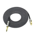 TFixol Metre/ 20 Ayak Müzik Aleti veya Gitar Kablosu Kordonu 1/4 İnç Düzden Sağ Açıya Altın Kaplama TS Fişleri PVC Örgülü Kumaş Ceket Elektrik Gitar Bas Mikseri Amplifikatör Ekolayzer için Koyu gri 6m