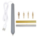 TFixol Sıcak Isıtmalı Folyo Kalem Seti, Scrapbooking Alet Setleri için USB Isı Folyo Kalemi Kart Yapımı için Altın ve Gümüş Sıcak Folyo Rulo Craft Scrapbooking USB Gri Sıcak Damgalama Kalem Seti