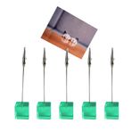 TFu 5 adet Küp Tabanlı Polaroid Fotoğraf Klipsi Standı, Akrilik Mücevher Bloklu Masaüstü Resim Ekranı Kağıt Not Not Adı Yer Kartı Kartpostal Hafıza Fotoğrafı Noel Düğün Numarası Kart Ekranı - Yeşil