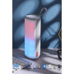 Tg Bluetooth Hoparlör Kablosuz Hoparlör Ses Bombası Extre Bass Yüksek Ses Ritim LED Işık Aux USB - Gri