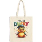 TG Design Ördek Baskılı Feeling Ducky Yazılı Ham Bez Çanta