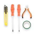 TG Tek-İş Global Alet Seti 1002 – 5 Parça El Aleti | Düz ve Yıldız Tornavida, Mini Pense, Maket Bıçağı, İzole Bant
