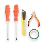 TG Tek-İş Global Alet Seti 1003 – 5 Parça El Aleti | Yıldız ve Düz Tornavida, Mini Pense, Maket Bıçağı, İzole Bant