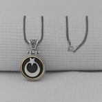 Th5163 Ay Yildiz Ortasi Donen 925 Ayar Gumus Kolye